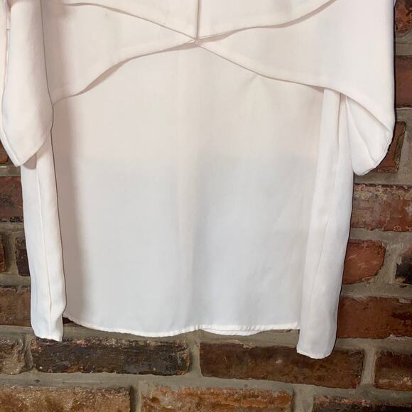 Zara Beige Sleeveless Tiered Chiffon Tank Top Blouse Women's Size Medium - Picture 4 of 9